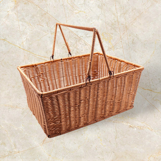 Handwoven PP Imitation Rattan Woven Picnic Basket