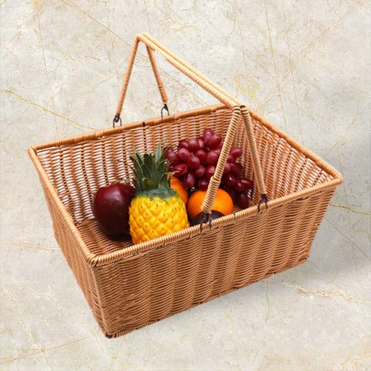 Handwoven PP Imitation Rattan Woven Picnic Basket