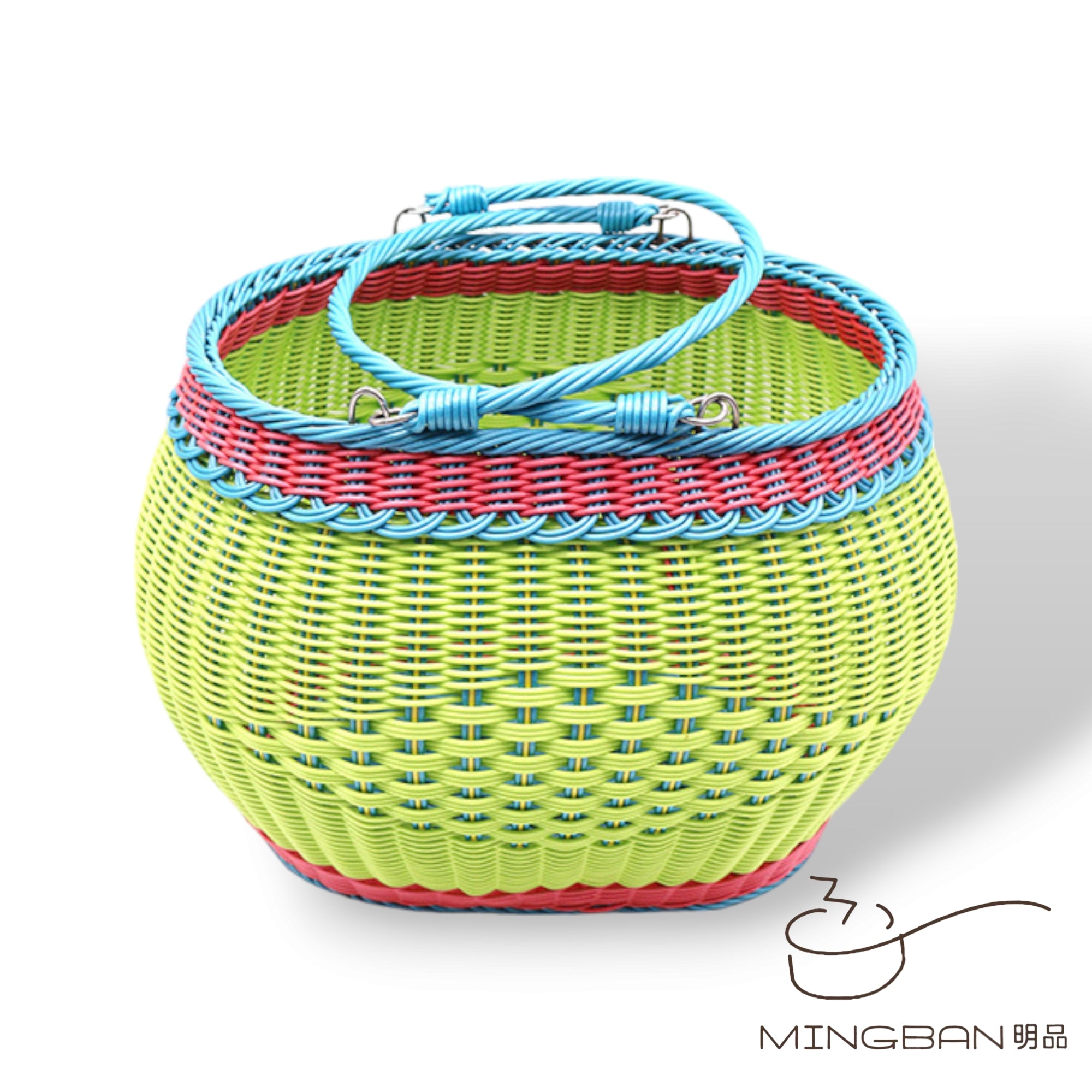 手工編織 PP 仿藤編織野餐手提籃