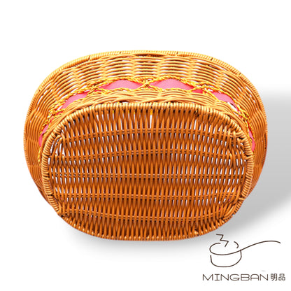 手工編織 PP 仿藤編織野餐手提籃