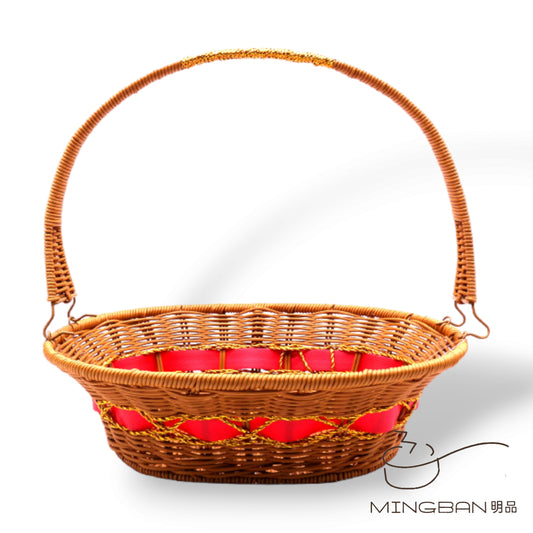 手工編織 PP 仿藤編織野餐手提籃