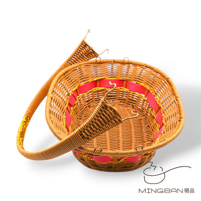 手工編織 PP 仿藤編織野餐手提籃