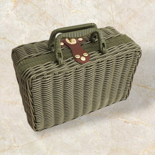 手工編織 PP 仿藤編織拌手禮手提箱