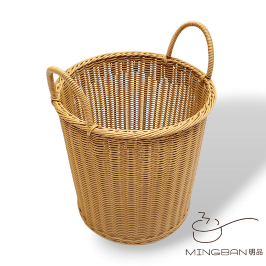 Handwoven PP imitation rattan hotel towel storage basket