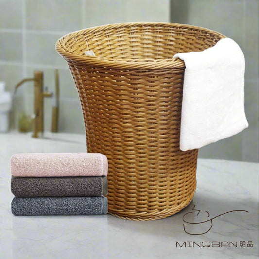 Handwoven PP imitation rattan hotel towel storage basket