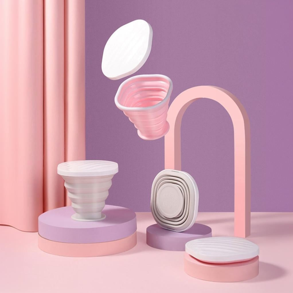 矽膠輕量便攜伸縮摺疊水杯連蓋 (200ml / 300ml)