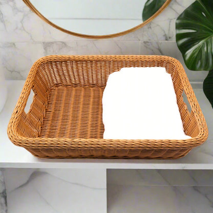 手工編織 PP仿藤製 酒店毛巾收納籃