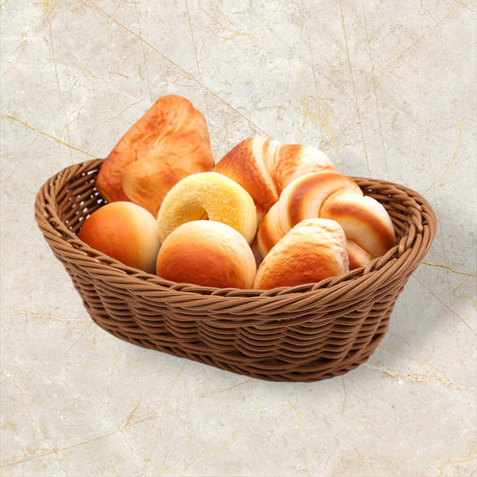 Hand-woven PP imitation rattan woven ingot basket