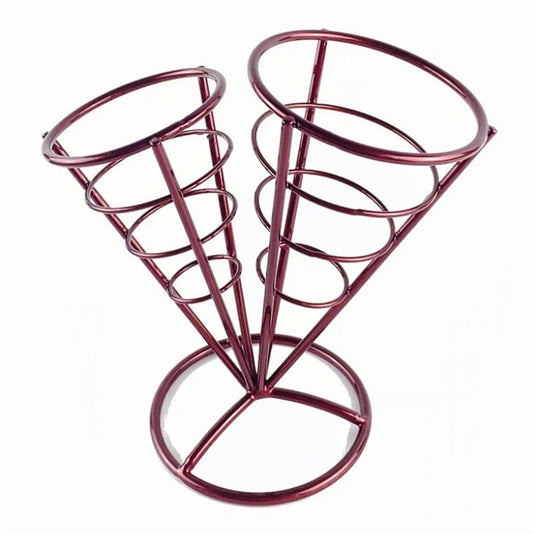 Two Cones Fried Food Display Rack Wire Stand Holder