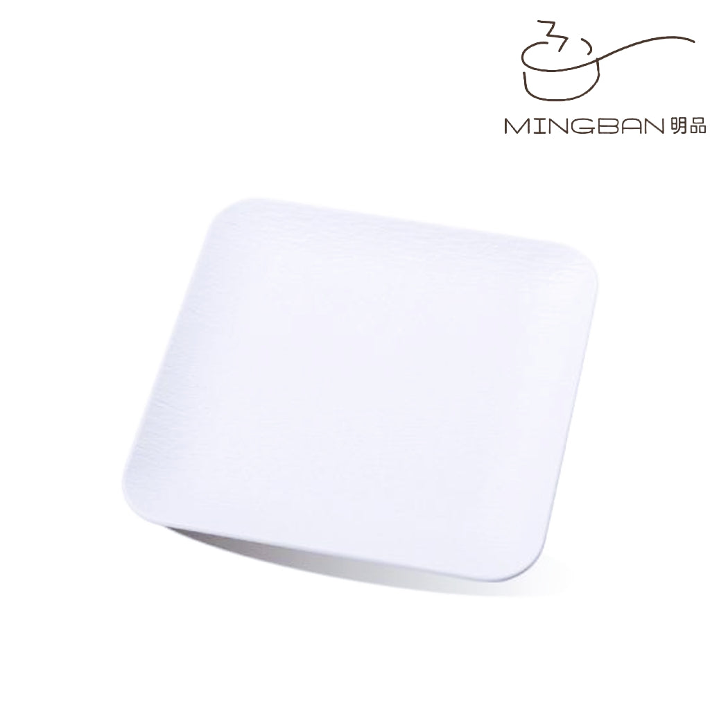 12" Melamine Square Plate (White)