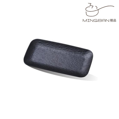 12" Melamine Rectangle Plate (Black)
