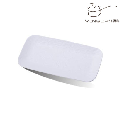 14" Melamine Rectangle Plate (White)