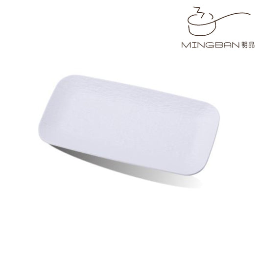 14" Melamine Rectangle Plate (White)