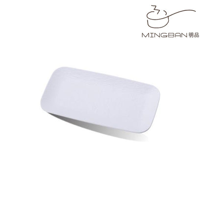 12" Melamine Rectangle Plate (White)