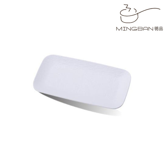 12" Melamine Rectangle Plate (White)