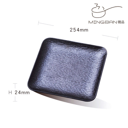 10" Melamine Square Plate (Black)
