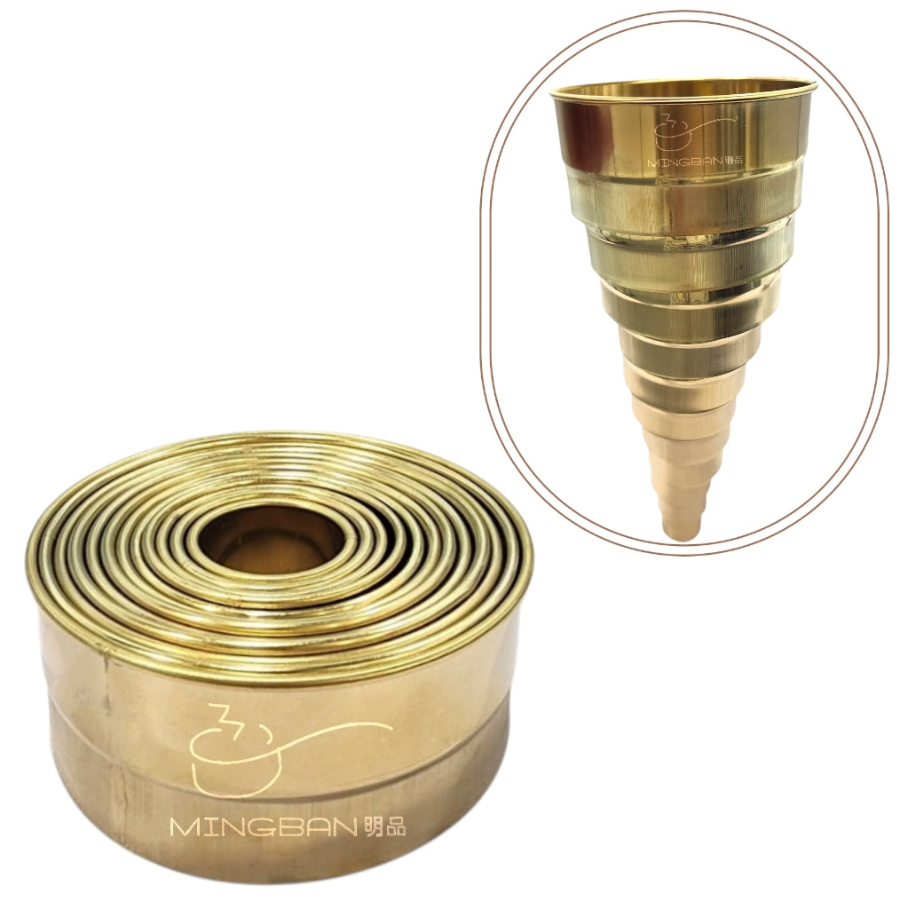 Round Shape Stainless Steel Cutter (Gold/A set of 12pcs)