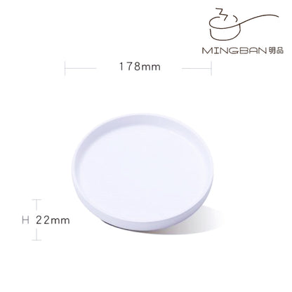 7寸 磐石紋直身圓盤 (白色)