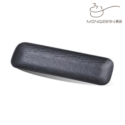 14" Melamine Rectangle Plate (Black)