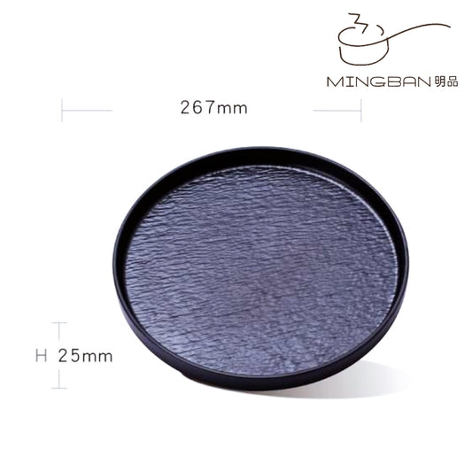 10.5" Melamine Round Plate (Black)
