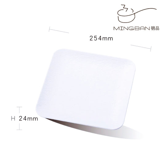 10" Melamine Square Plate (White)