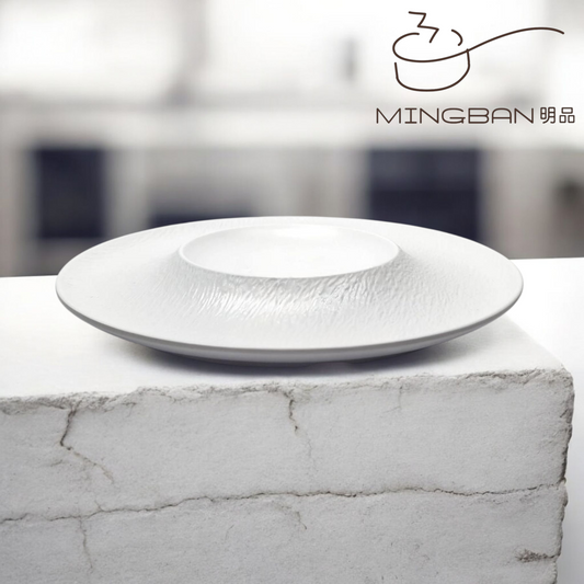 13" Melamine Deep Plate (White)