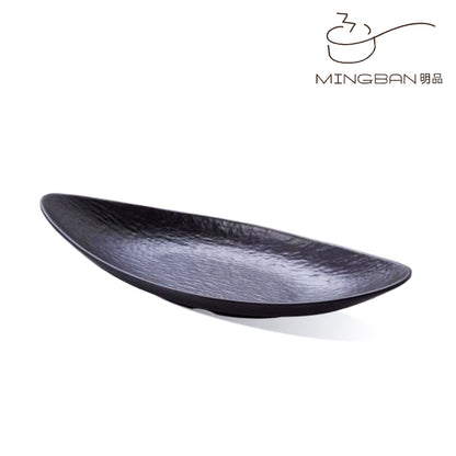 Melamine Boat-Shaped Plate (Black)