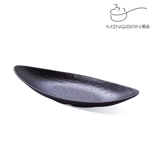Melamine Boat-Shaped Plate (Black)