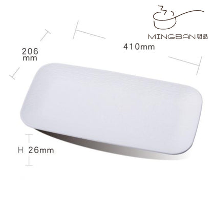 16" Melamine Rectangle Plate (White)