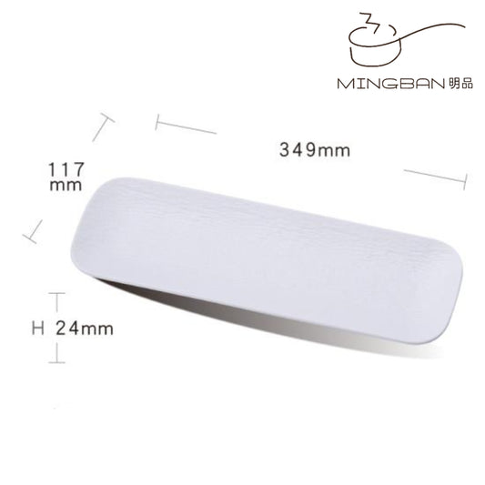 14" Melamine Rectangle Plate (White)