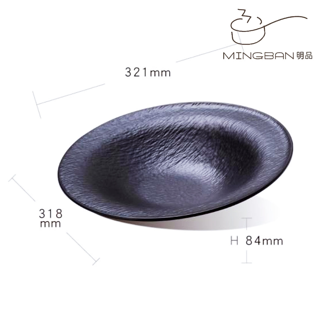 12.5" Slanted Melamine Bowl (Black)