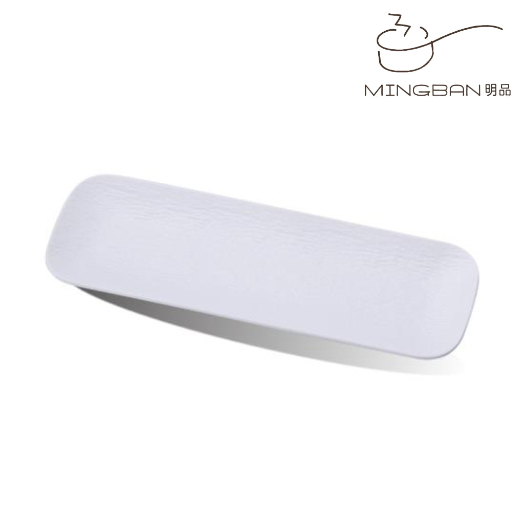 14" Melamine Rectangle Plate (White)