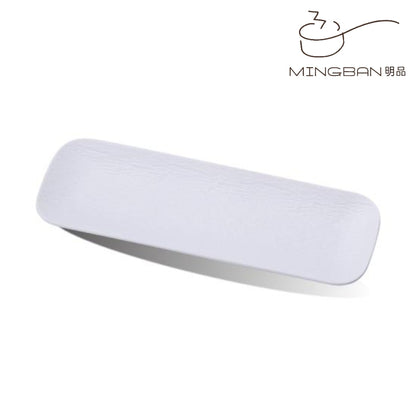 14" Melamine Rectangle Plate (White)
