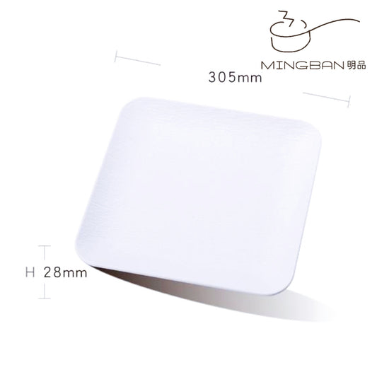 12" Melamine Square Plate (White)