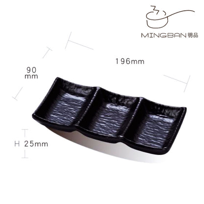 磐石紋三格碟 (黑色)