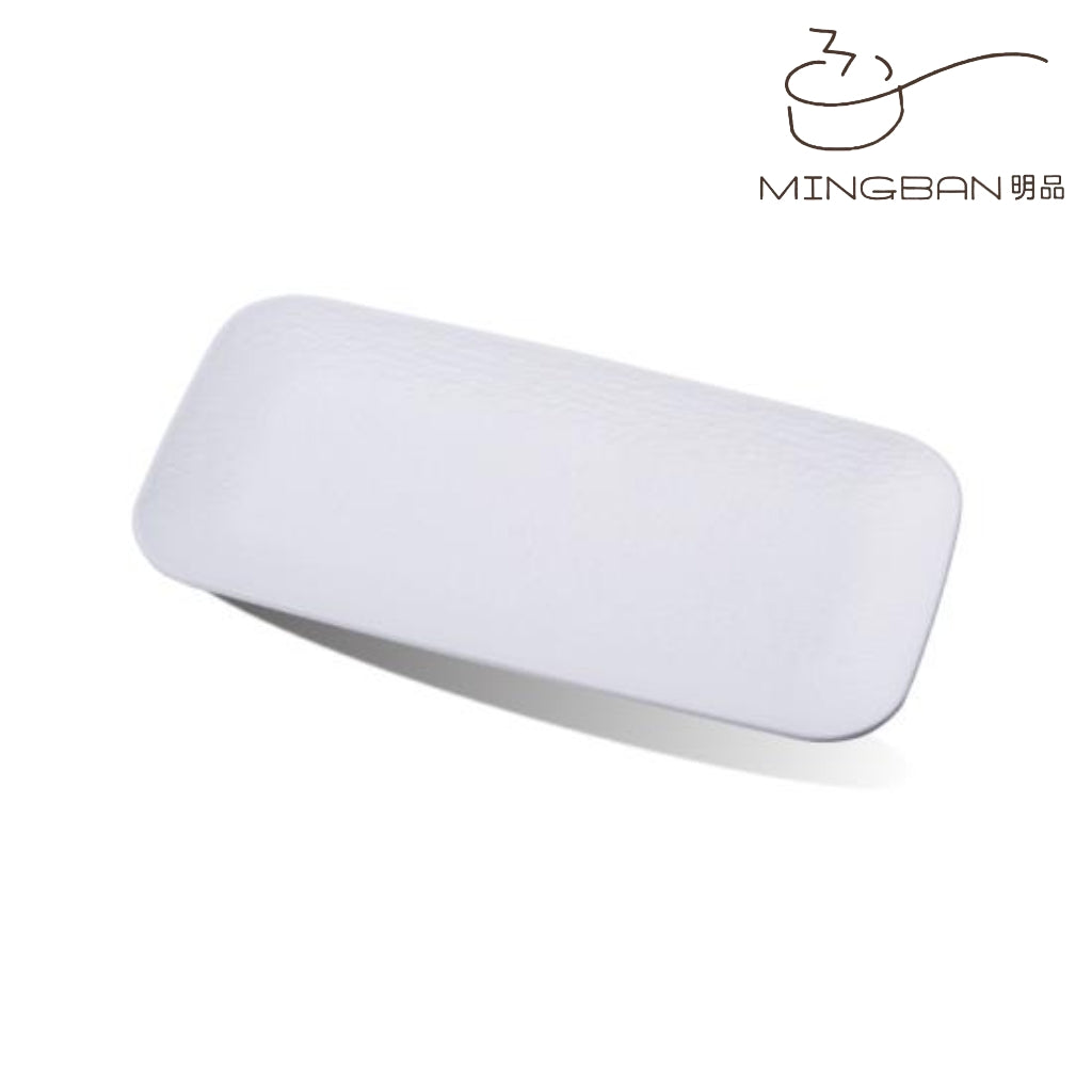 16" Melamine Rectangle Plate (White)