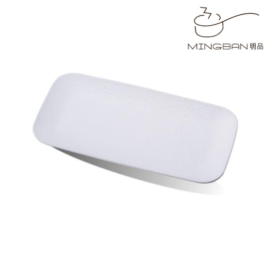 16" Melamine Rectangle Plate (White)