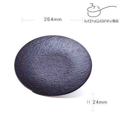 10.5" Melamine Round Plate (Black)