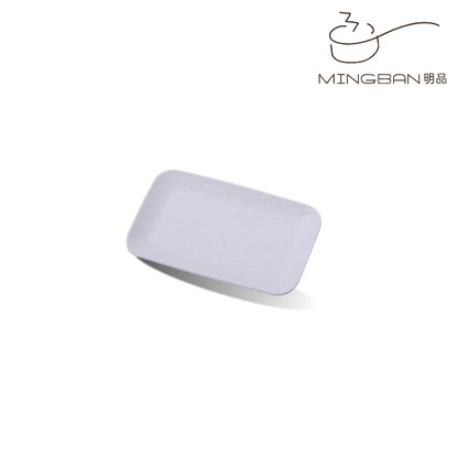 8" 磐石紋長方盤 (白色)