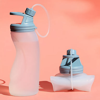 Environmentally friendly high silicone foldable portable water bottle