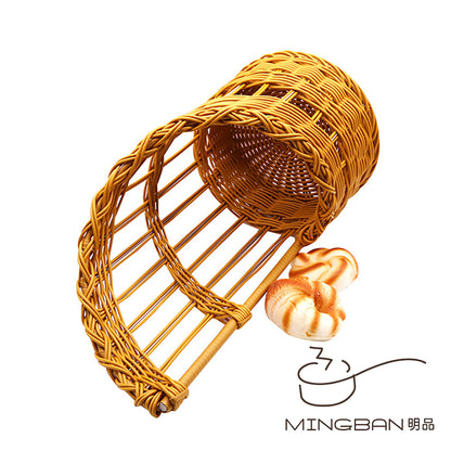 手工編織 PP 仿藤編織法式長棍麵包籃