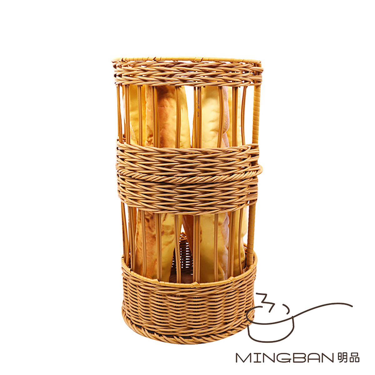 手工編織 PP 仿藤編織法式長棍麵包籃