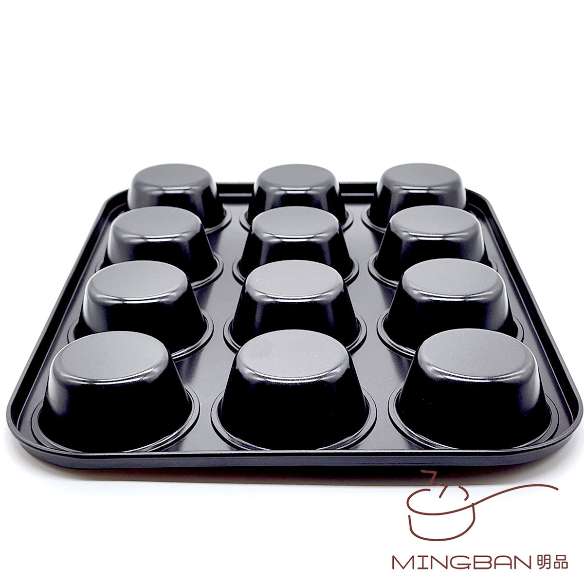 12連Muffin杯子/鬆餅蛋糕模 焗盤 (黑色)
