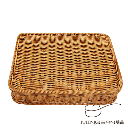 手工編織 PP 仿藤編織四格刀叉籃