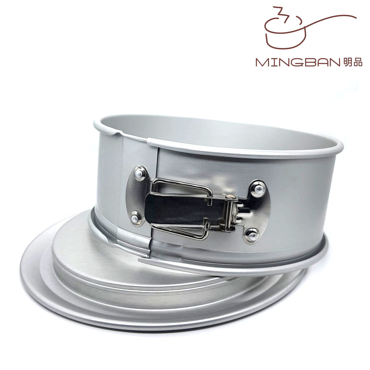 6" Stainless Steel Buckle Round Cake Mold (Removable Bottom Plate / Anodized)