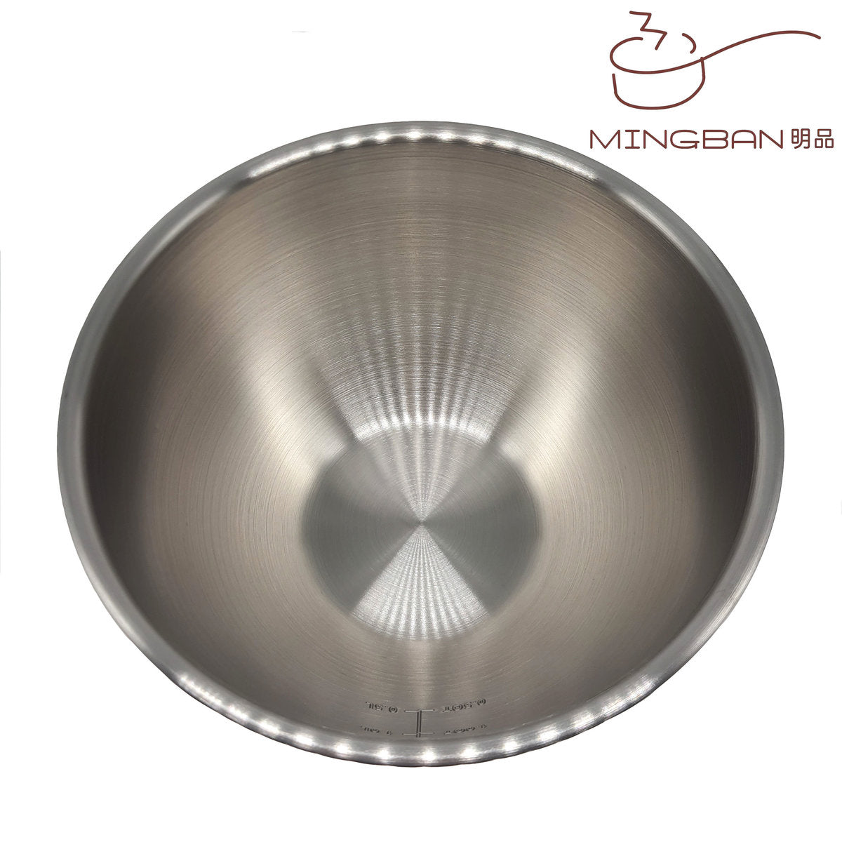 20cm Mixing Bowl with non-slip silicone bottom and inner measurement marks - 0.5L, 1.0L, 1.5L, 2.0L, 2.5L