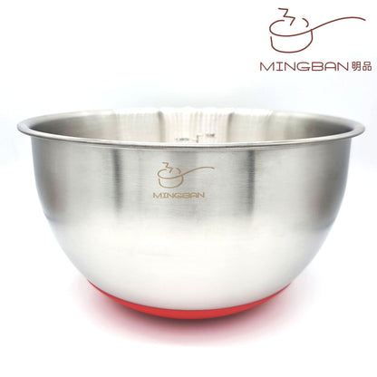 22cm 打蛋盆帶防滑矽膠底座和內部測量標記 - 1.0L, 1.5L, 2.0L, 2.5L, 3.0L