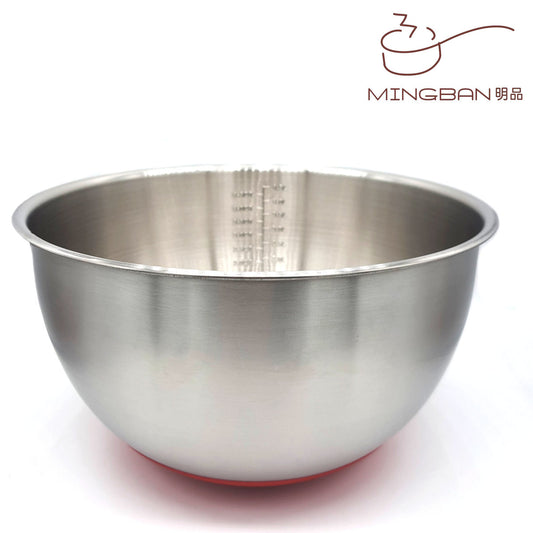 24cm Mixing Bowl with non-slip silicone bottom and inner measurement marks - 1.0L, 1.5L, 2.0L, 2.5L, 3.0L, 3.5L, 4.0L, 4.5L
