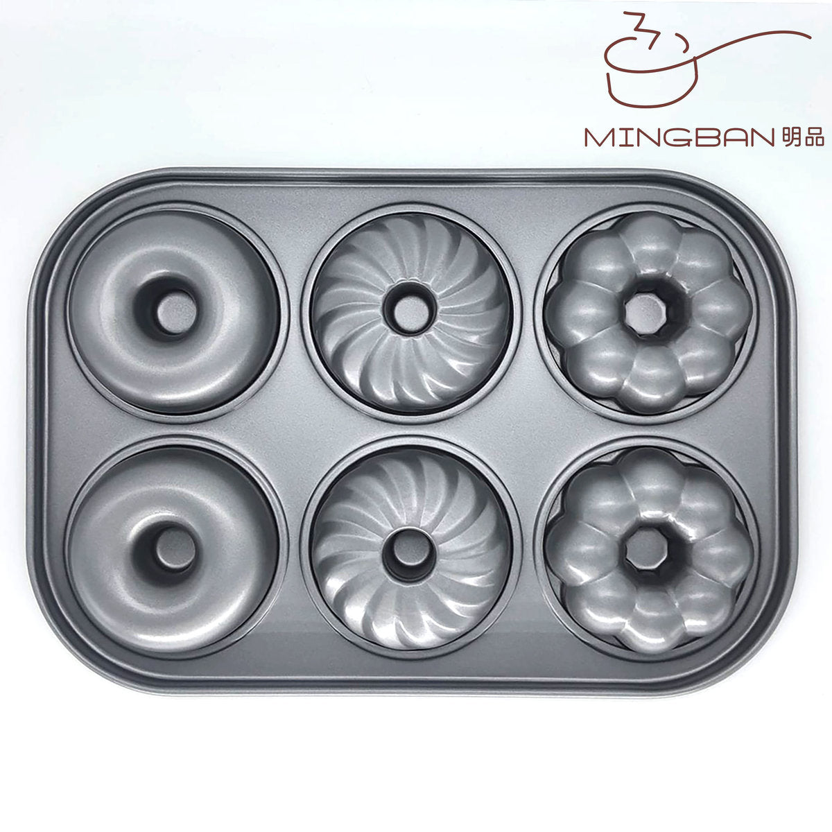 6 Donuts Non-Stick Carbon Steel Oven Tray Mold [Donut + Mochi Donut]