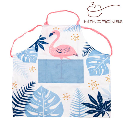 Apron with pockets - white flamingo